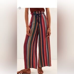 Anthropologie Vibrant Striped Wide-Leg Pants